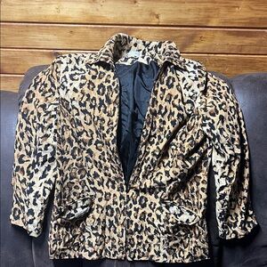 Bloomingdale's Leopard Print Bomber Jacket